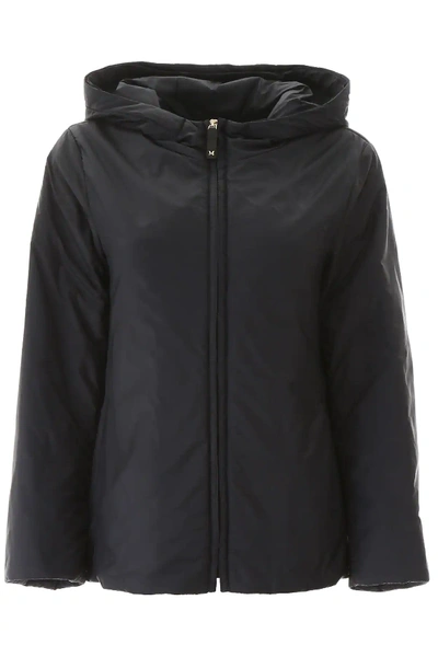 Shop Max Mara The Cube Hooded Jacket In Blue