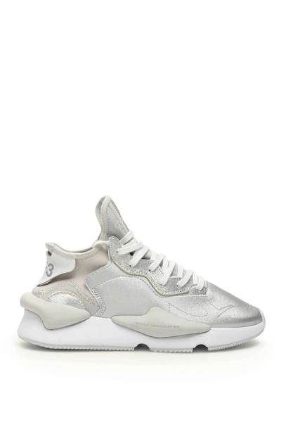 Shop Y-3 Kaiwa Sneakers In Silver,beige