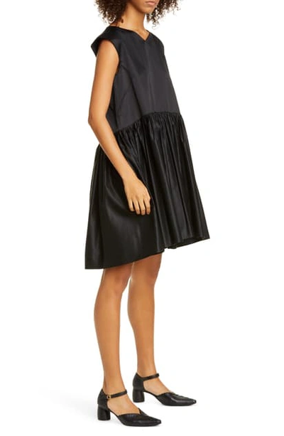 Shop Merlette Estreta Cotton & Silk High/low Dress In Black