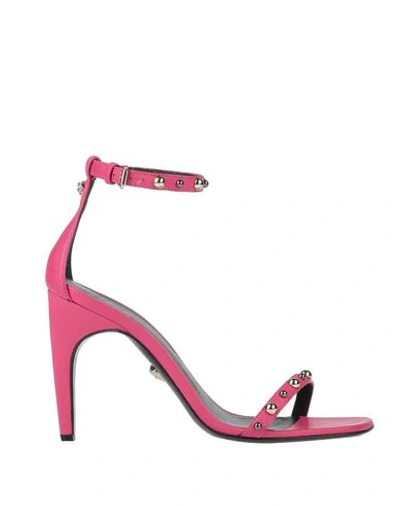 Shop Versace Sandals In Fuchsia