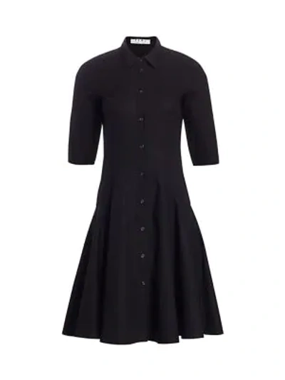 Shop Proenza Schouler White Label Flared Shirt Dress In Black