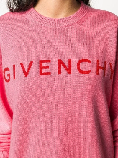 Shop Givenchy Cashmere Logo Sweater In Violet