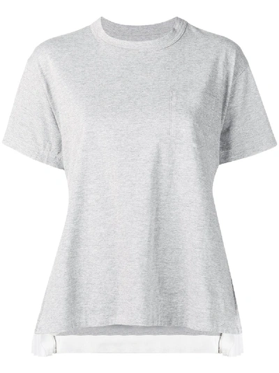 Shop Sacai Cotton T-shirt In Grey