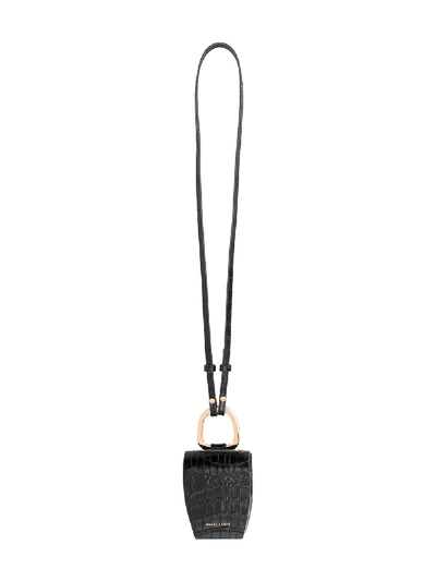 Shop Danse Lente Magnetic Box Leather Crossbody Bag In Black
