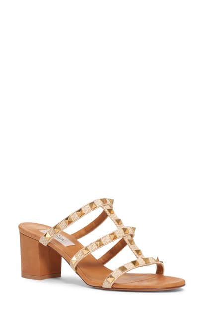 valentino rockstud raffia sandal