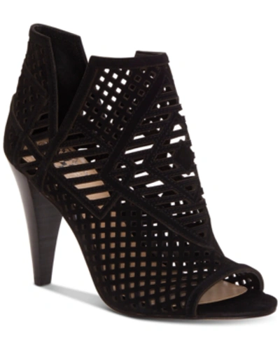 Shop Vince Camuto Allistan Peep-toe Shooties Women's Shoes In Black