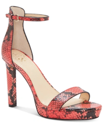 Shop Vince Camuto Balindia Heeled Dress Sandals Women's Shoes In Watermelon Multi Snake