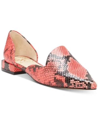 Shop Vince Camuto Cruiz Flats Women's Shoes In Watermelon Retro Python