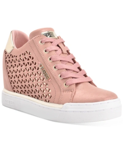 Guess Women's Flowurs Wedge Sneakers Women's Shoes In Dusty Pink | ModeSens