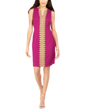 Pappagallo Lace Trim Sheath Dress In Agate Modesens