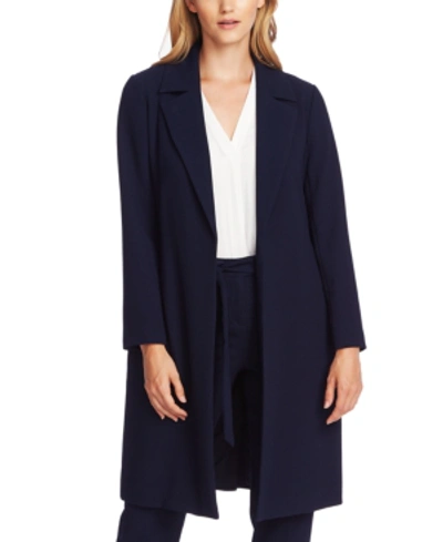 Shop Vince Camuto Notched-lapel Belted Topper Jacket In Caviar