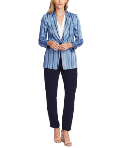 Shop Vince Camuto Striped Single-button Blazer In Glacier Valley