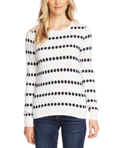 Shop Vince Camuto Jacquard-dot Sweater In Pearl Ivory