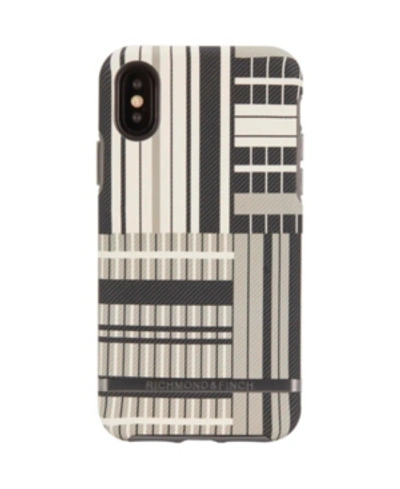 Shop Richmond & Finch Platinum Stripes Case For Iphone Xs Max In Grey Striped
