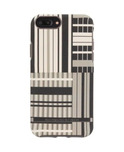 Shop Richmond & Finch Platinum Stripes Case For Iphone 6/6s Plus, 7 Plus And 8 Plus In Grey Striped