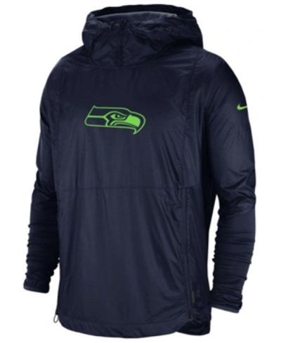 Shop Nike Men's Seattle Seahawks Repel Lightweight Player Jacket In Navy/lime