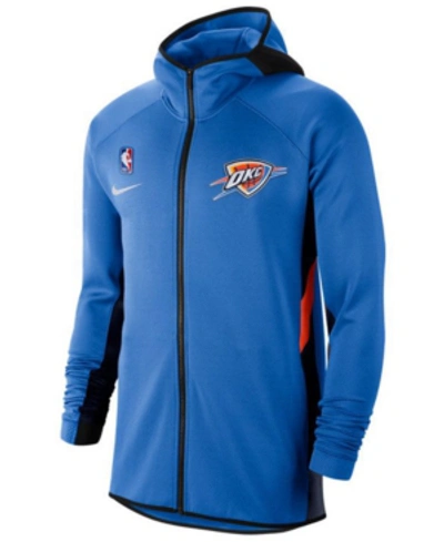 Shop Nike Men's Oklahoma City Thunder Thermaflex Showtime Full-zip Hoodie In Blue
