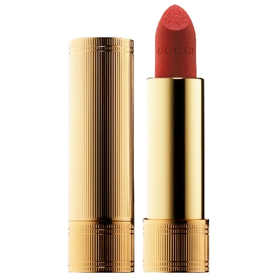 Shop Gucci Velvet Matte Lipstick 500 Odalie Red 0.12 oz/ 3.5 G