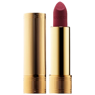 Shop Gucci Velvet Matte Lipstick 504 Myra Crimson 0.12 oz/ 3.5 G