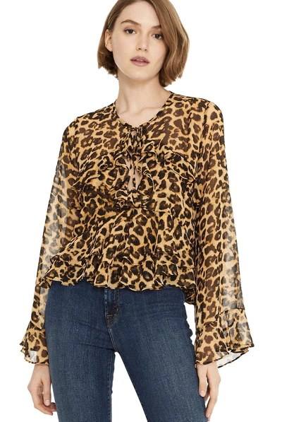 Misa Damaris Leopard Print Blouse In Leopard