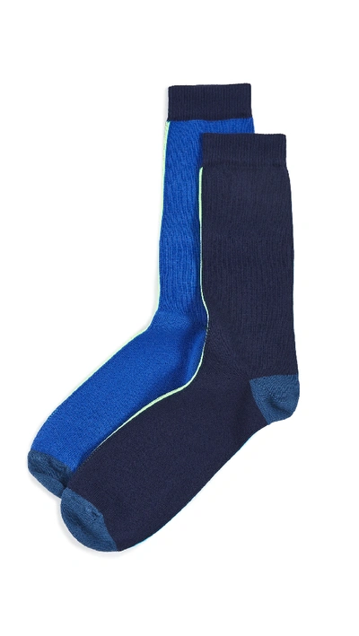 Shop Paul Smith Vertical Block Socks In Navy