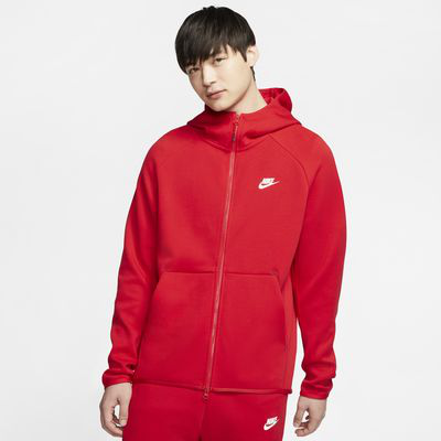 Nike Sportswear Tech Fleece Men's Full-zip Hoodie In Red | ModeSens