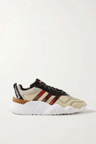 Shop Adidas Originals By Alexander Wang Turnout Suede And Rubber-trimmed Ripstop Sneakers In Ecru