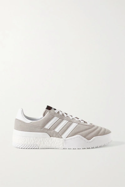 Shop Adidas Originals By Alexander Wang Bball Soccer Leather-trimmed Suede Sneakers In Taupe