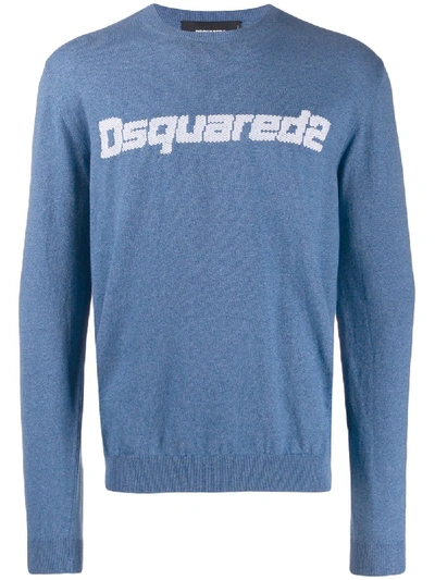 Shop Dsquared2 Logo Print Sweatshirt In Blue