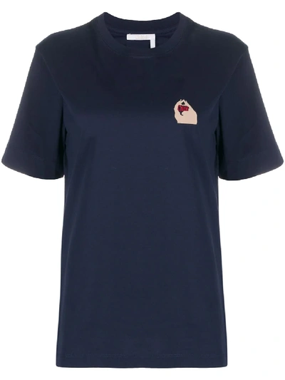 Shop Chloé Logo T-shirt In Blue