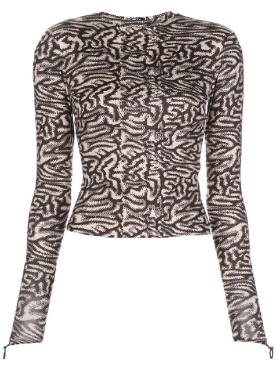 Shop Maisie Wilen Graphic-print Slim-fit Top In Black