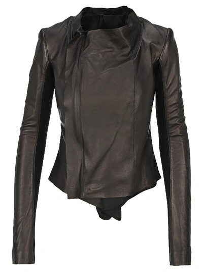 Shop Rick Owens Leather Biker Jacket In Black