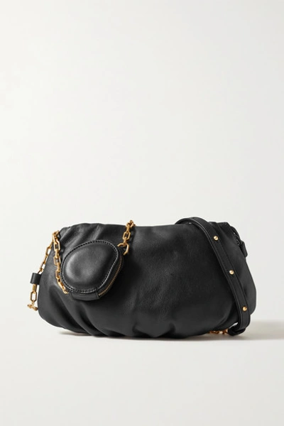 Shop The Volon Gabi Leather Shoulder Bag In Black