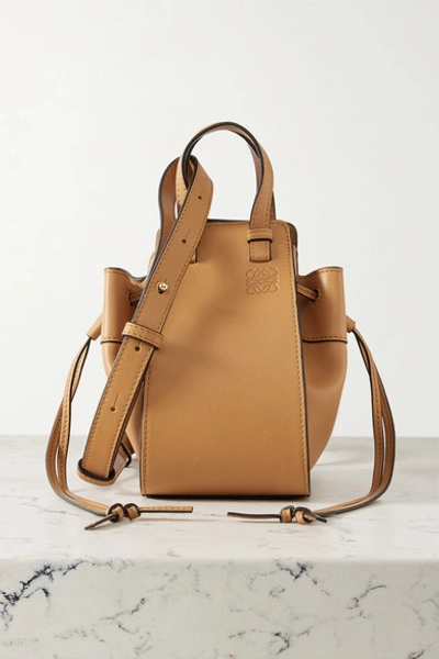 Shop Loewe Hammock Mini Leather Shoulder Bag In Tan