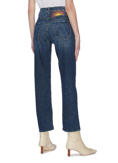Shop Mother 'the Tomcat Ankle' Crop Jeans In Blue