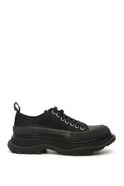 Shop Alexander Mcqueen Tread Sleek Lace-ups In Black