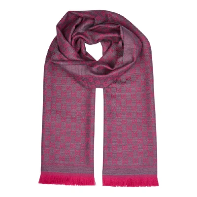 Shop Gucci Gg Jacquard Wool Scarf In Pink