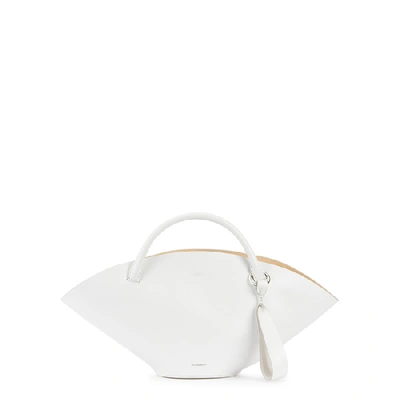Shop Jil Sander White Leather Top Handle Bag