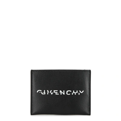 Shop Givenchy Black Logo Leather Card Holder
