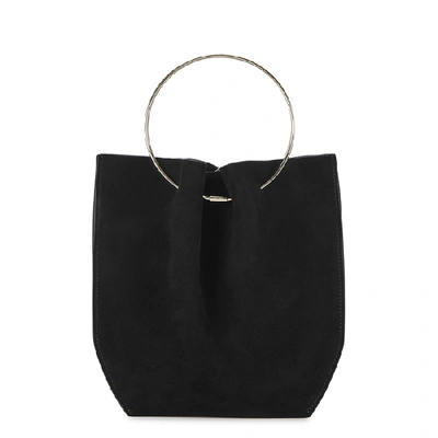 Shop The Row Micro Black Suede Top Handle Bag
