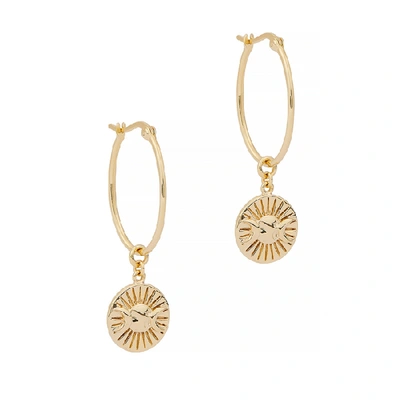 Shop Daisy London X Estée Lalonde Goddess 18kt Gold-plated Hoop Earrings