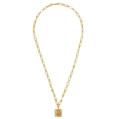 Shop Daisy London X Estée Lalonde Luna Lock 18kt Gold-plated Necklace
