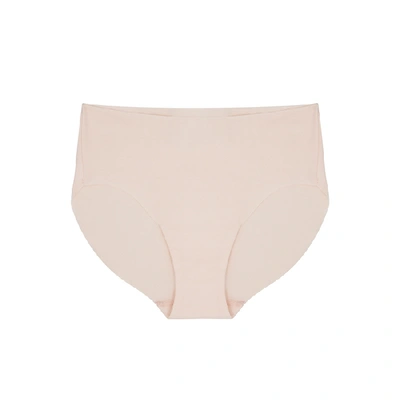 Shop Hanro Invisible Pale Pink Stretch-cotton Briefs In Rose