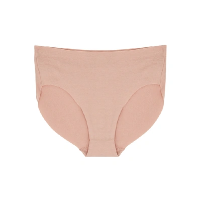 Shop Hanro Invisible Pale Pink Stretch-cotton Briefs In Light Pink