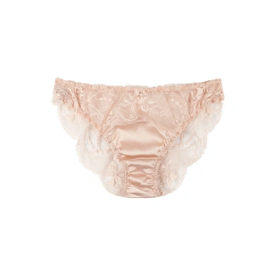 Shop Fleur Of England Signature Blush Lace Briefs In Nude