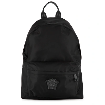 Shop Versace Black Medusa Nylon Backpack