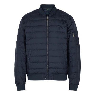 Shop Polo Ralph Lauren Navy Quilted Shell Bomber Jacket