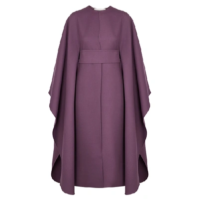 Shop Valentino Purple Wool-twill Cape