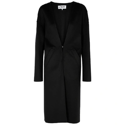 Shop Loewe Black Wool And Cashmere-blend Coat