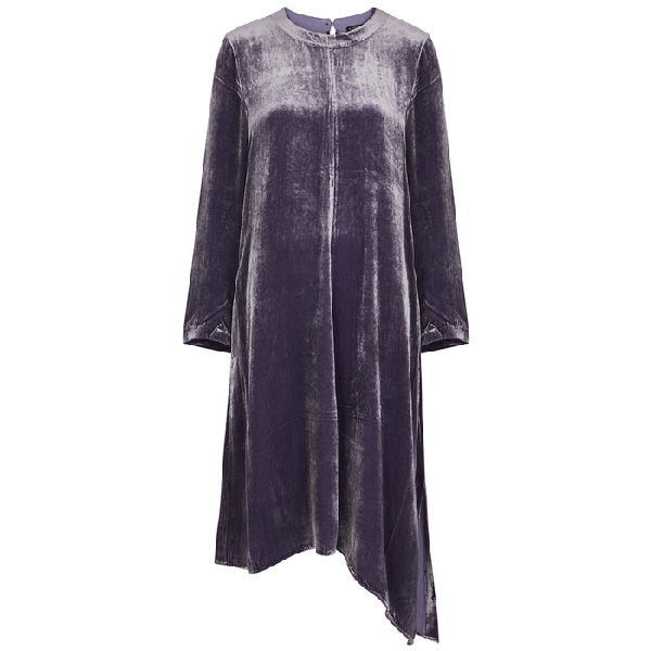 eileen fisher blue velvet dress